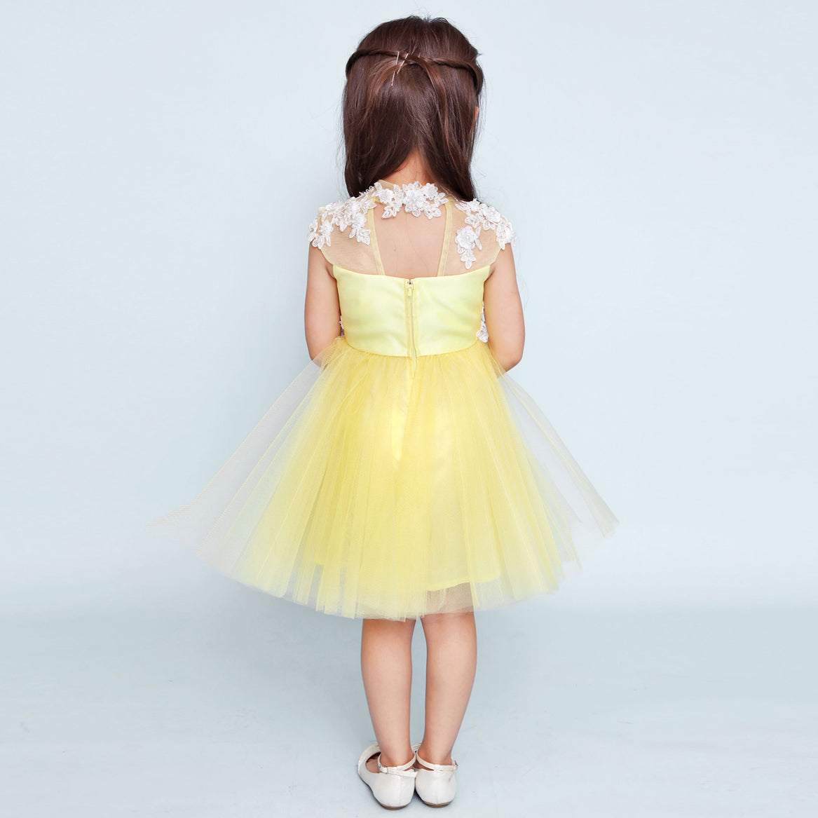 Baby Doll Tule dress with hand embroidered