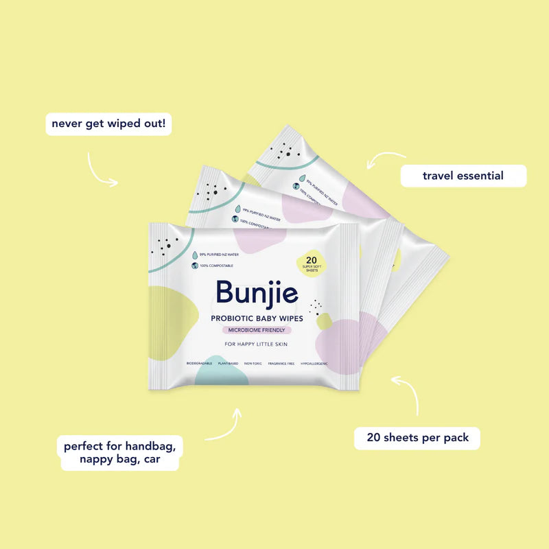 Bunjie - 12 x 20 Pack of Travel Wipes