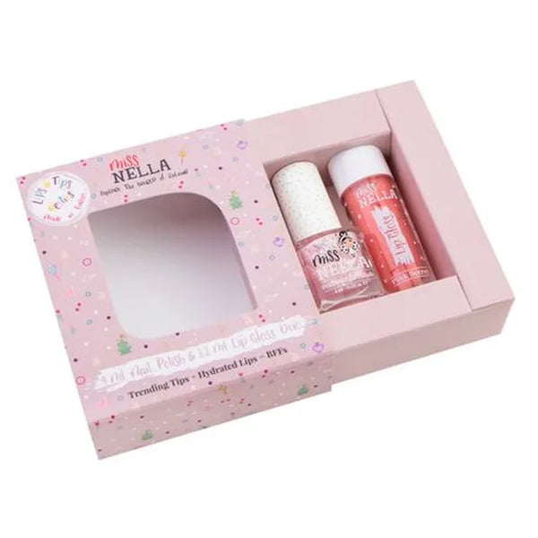 Miss Nella - Itzy Glitzy Hippo Nail Polish & Pink Secret Lip Gloss