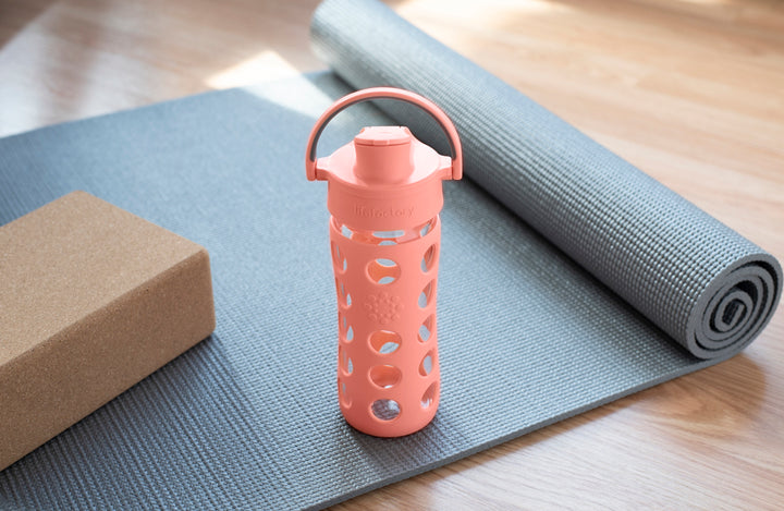 Water Bottle with Silicone Sleeve and Active Cap 12oz
