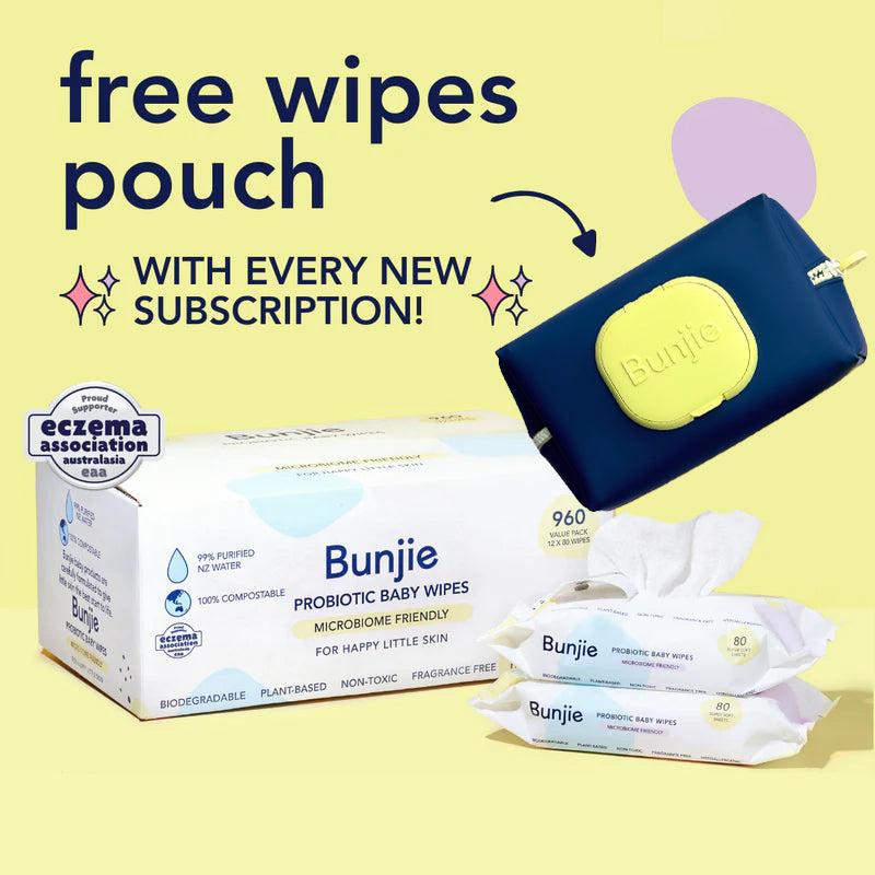 Bunjie - 12 Pack of Probiotic Baby Wipes