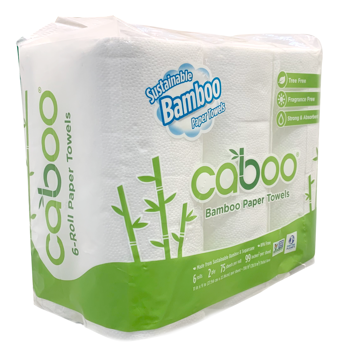 Caboo Kitchen Roll Towels 6-Pack